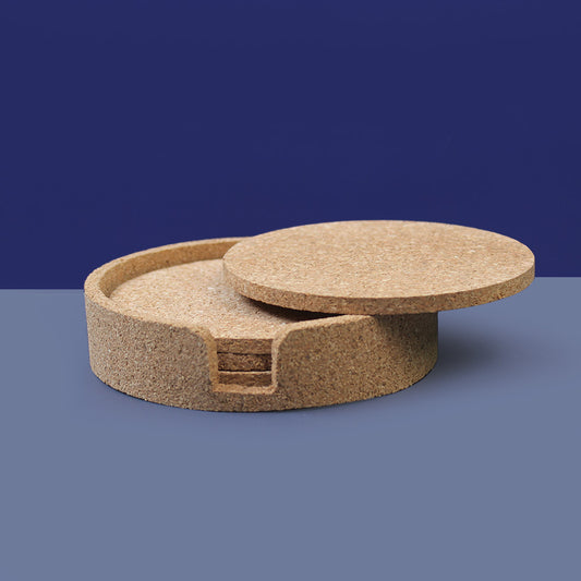 Cork Coasters with Cork Holder